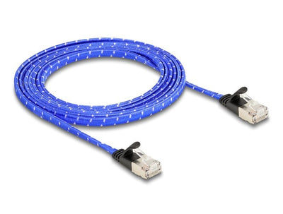 Delock RJ45 Network Cable Flat Trenzado CAT.6A U/FTP 2M Blue — image 1