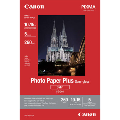 Canon Photo Paper Plus SG-201SATINADO SEMIBRILLANTE260 MICRONES100 X 150 MM260 G/M5 Hoja(s) Paper Fotogrfico B — image 1