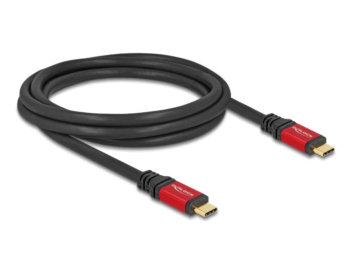 Delock 80051 USB Cable 2.0 USB Type-c™ Male a Male PD 3.1 240W E-marker 2M Red Metal