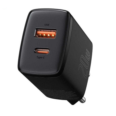 Baseus Charger 20W Ports (usb + Usb-c) Compact Quick Black CCXJ-B01 — image 1