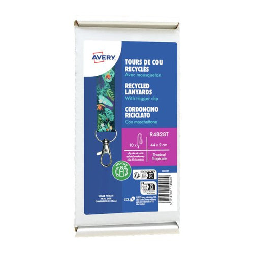 Avery Zweckform Lanyards Tropical R4828T Textilband Green 10 Ud. — image 1