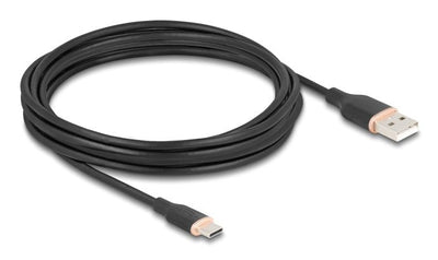 Delock 81228 USB Cable 2.0 USB Tipo-a Male a USB Type-c™ Male 4M Black Silicone — image 1