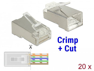 Delock Crimpado And Corte RJ45 Male CAT.6 STP, 20 Pieces — image 1