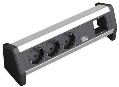 Bachmann 3X Schuko 1X GST18 Base Múltiple 3 Salidas AC Black Silver — image 1