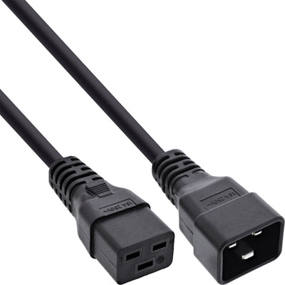 Inline Cable Power C19 a C20 3 Pines IEC Male a Female Black 0,75M — image 1