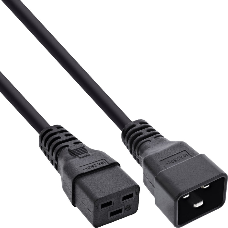 Inline Cable Power C19 a C20 3 Pines IEC Male a Female Black 10M