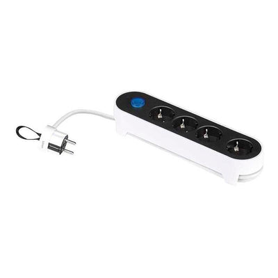 Base Múltiple, 4 Sockets Schuko 2P + T, 16A 250V~, 1,4M Cable C/Switch Pie, Bicolor, Blister — image 1