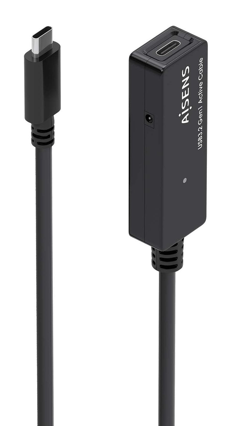 Aisens USB Cable 3.2 GEN1X1 Prolongador With Amplifier USB-C/M-usb-c/H, Black 10M