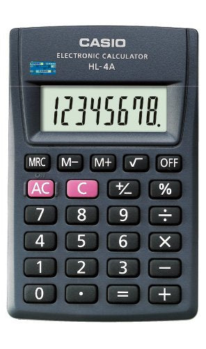 Casio Calculator HL-4A-B 8 Dígitos 56X87MM Black
