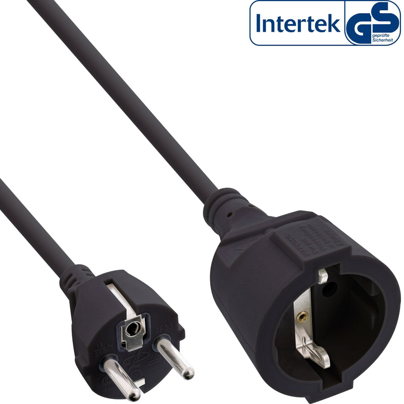 Inline Cable Extensión Power Type F Black 1,5M