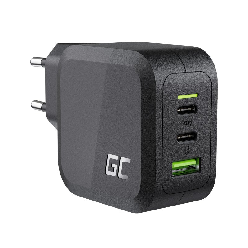 Green Cell Charger Powergan 65W 2x USB-C Pd 1x USB-A Uc GaN