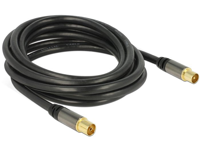 Delock Cable Antenna IEC Male IEC Female RG-6/U 3M Black