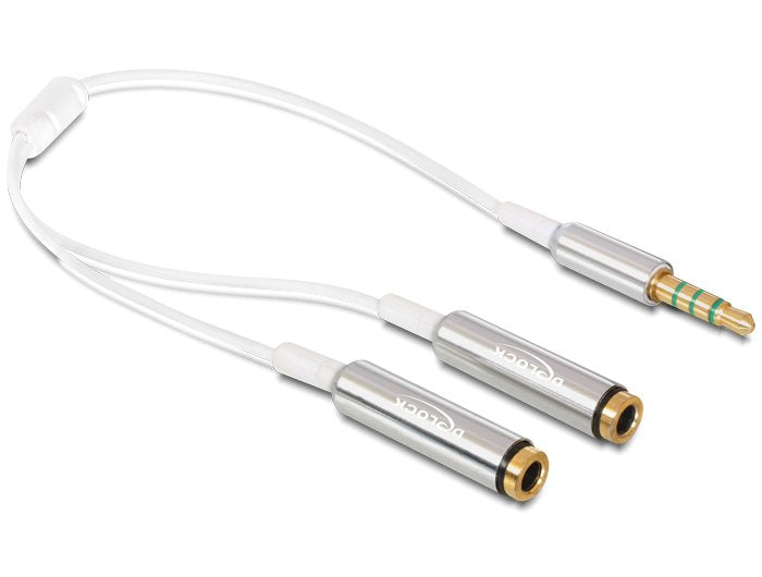 Delock Cable Audio Stereo Jack 3.5MM 4 Pin 2 X Stereo Jack 3.5MM 4 Pin 25CM