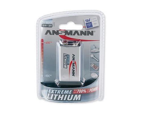 Ansmann 9V E-block Battery Litio, 10,8V, 1 Piece Silver 6AM6