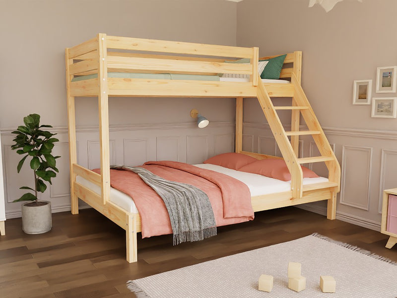 ARARAT Wooden Bunk Bed for Three