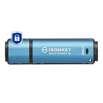 Kingston USB Flash Drive 256GB Ironkey Vault Privacy 50 USB AES-256 Encrypted Fips 197