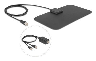 Delock Dab + DVB-T2 Antenna F Male 5 - 25 dB Aktiv Omnidirectional Black — image 1