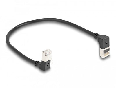 Delock Network Cable RJ45 CAT.6A S/FTP Slim 90° Oben / Unten Angular 0,25M — image 1