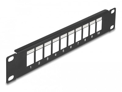 Delock 10 Keystone Patchpanel 10 Port Black — image 1
