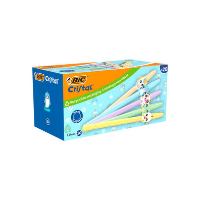 Bic Glass Pastel Figurines Pack With 20 Pens Bola - Body Opaco Colours Pastel With Figuras Animales - — image 1