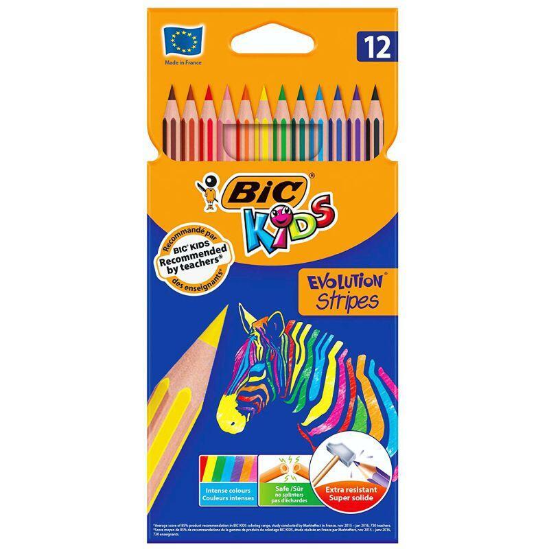 Bic Pencils Colours Kids Evolution Stripes Case 12