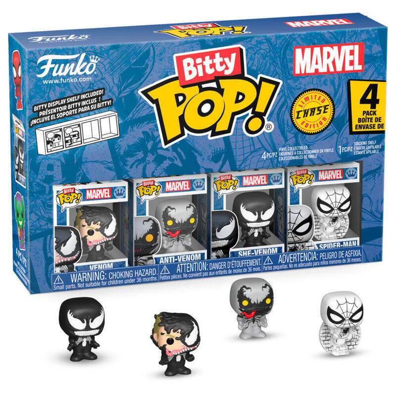 Blíster 4 Figuras Bitty Pop Marvel Spider-man Venom