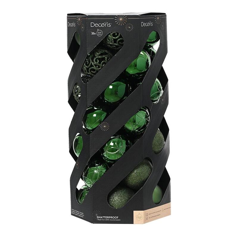 Bolas Decoración Árbol Navidad Ø6CM, Verde Caja 35 Unidades