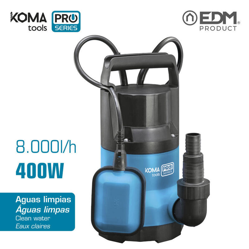 Pump Extraccion Water Limpia 400W 17X30CM Koma Tools