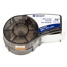 Brady M21-750-595-BL Tape Labels Genuine Vinilo - Texto White Sobre Fondo Blue - Wide 19,1MM X 6,40M