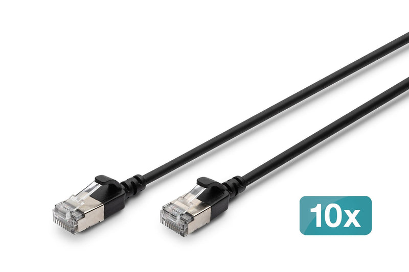 Digitus Network Cable CAT.6A F/FTP Slim 1,50M Negro 10 Unidades