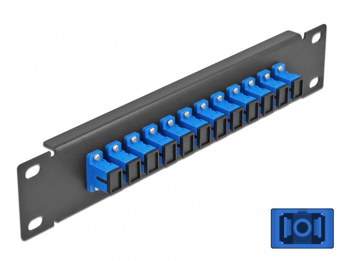 Delock 10 Lwl Patchpanel 12 Port Sc Simplex Black