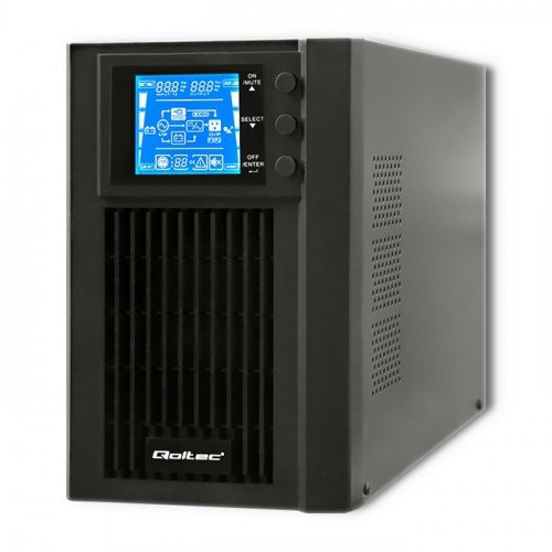 Qoltec 53042 Uninterruptible Power Supply On-line 1KVA 800W LCD USB