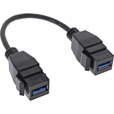 Inline USB 3.2 GEN1 2X Adapter Keystone, 2X Plugs Keystone USB a, 0,2M — image 1