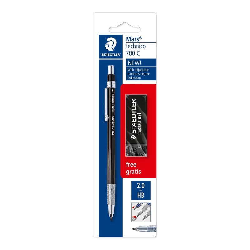 Staedtler Mars Technico 780 C Pack 1 Portaminas Tecnico 2MM + 1 Rubber Borrar Rasoplast