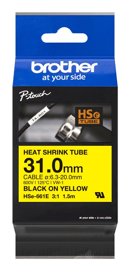 Brother Tape Mecanográfico Black Sobre Yellow HSE-661E