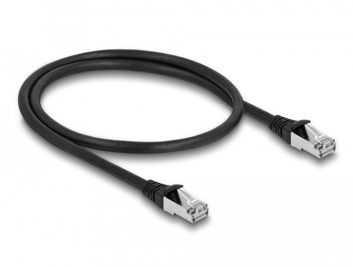 Delock RJ45 Network Cable CAT.6A S FTP Pur Outdoor 0,5M Black