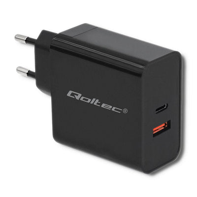 Qoltec Charger 51716 63W 5-20V 1,5-3A USB Type-c Pd USB Qc 3.0 Black — image 1