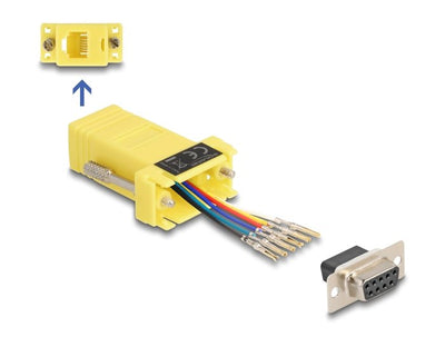 Delock D-sub 9 Pin Connector Female a RJ12 Connector Female Kit Assembly Yellow — image 1