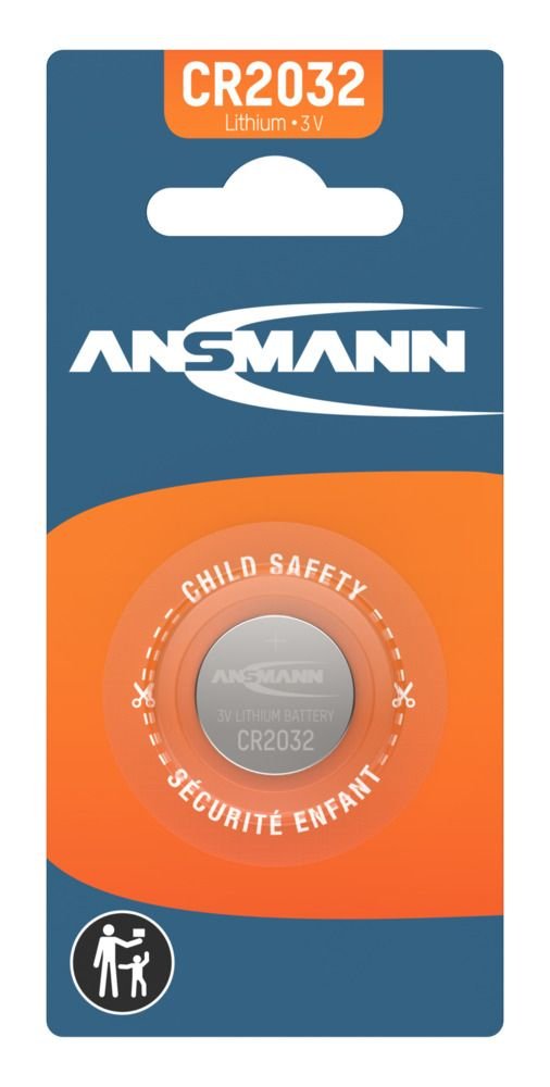 Ansmann Battery Button CR2032 Litio Key Car Long Vida Útil, Battery Spare Part High Quality