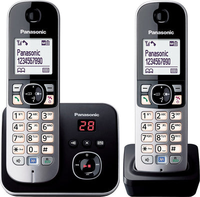 Panasonic KX-TG6822GB Phone Dect Black Silver Identificador Llamadas — image 1