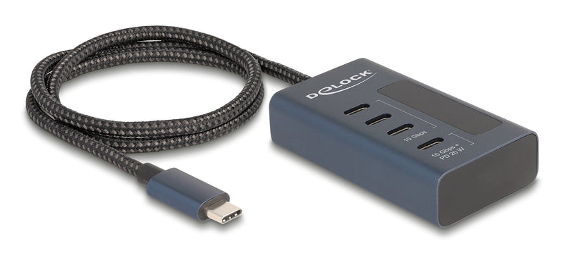 Delock Hub USB 10Gbps With 4 USB Type-c Ports Davon 3 X Datenport + 1 X Daten And Pd 20 Watt With Leistungsanz