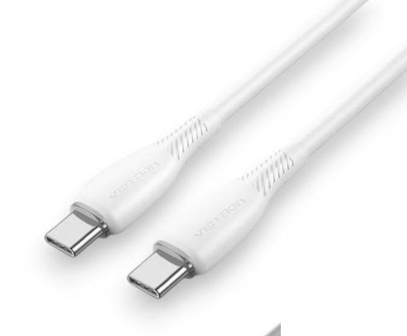 Vention USB Cable 2.0 Type-c Trwwh USB Type-c Male USB Type-c Male Up To 100W 480Mbps 2M White
