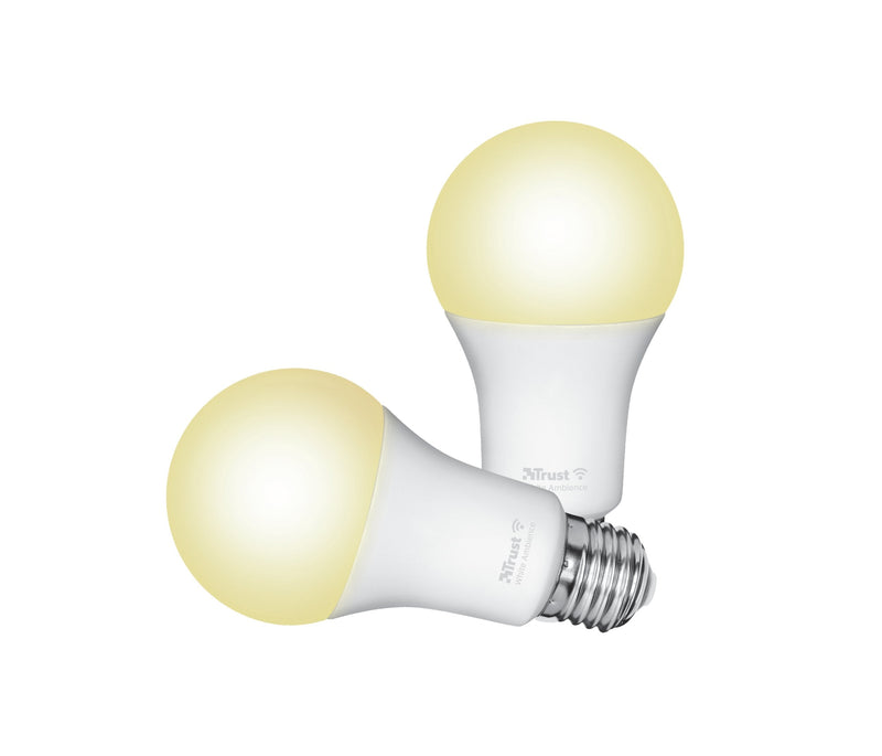 Trust E27 Duo-pack LED Cct Wi-Fi Smarte Wi-Fi Led-lampe, Lichtstimmung White Fassung E27, Ihrem Smartphone/Tab