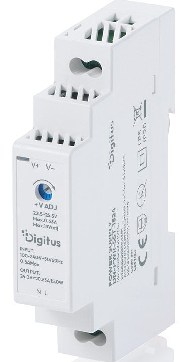 Digitus Power Supply 24V DC 15W Step-shape Din-rail