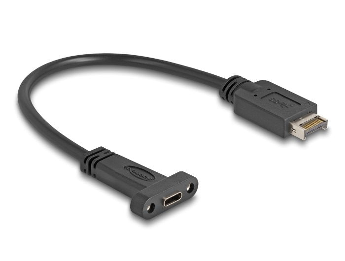 Delock USB 10Gbps USB Cable Type And Key a 20 Pin Connector Male a USB Type-c™ Connector Female Assembly 25CM