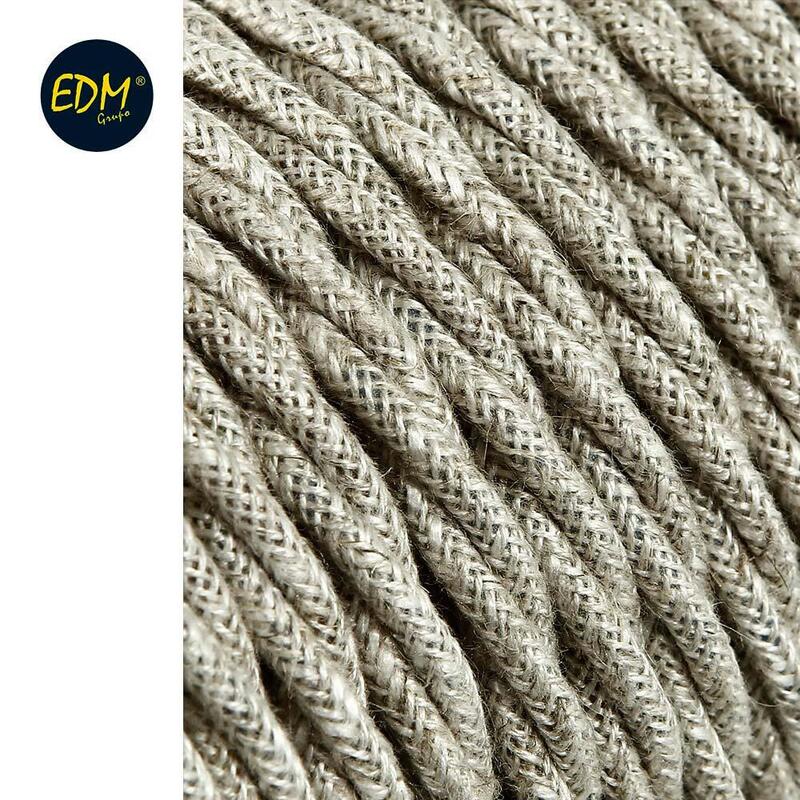 Cable Textil Trenzado 2X0,75MM Lino 5M