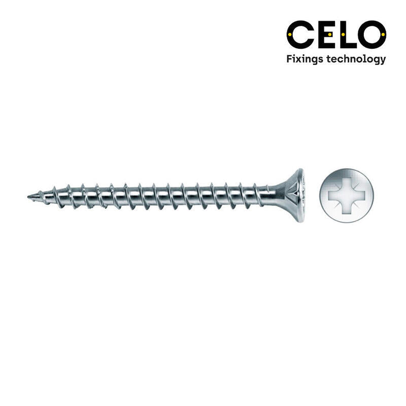 Celo Caja 200 Unid. Tornillo Madera Avellanado Pozi Din/Ref Vlox Ø5X50MM Zincado + Lubr.