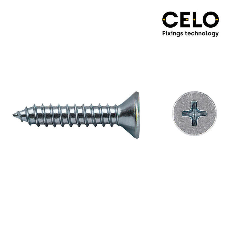 Celo Caja 250 Unid. Tornillo Chapa Avellanado Philips Din/Ref 7982 5,5X38MM Zincado