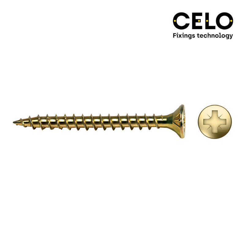 Celo Caja 250 Unid. Tornillo Madera Avellanado Pz Din/Ref Vlox Ø6X50MM Bricomatado + Lubr.