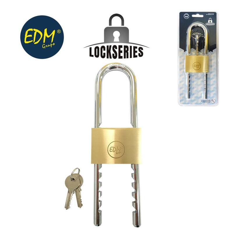 EDM Padlock Laton Arco Adjustable 60MM Opening 60-160MM Blister